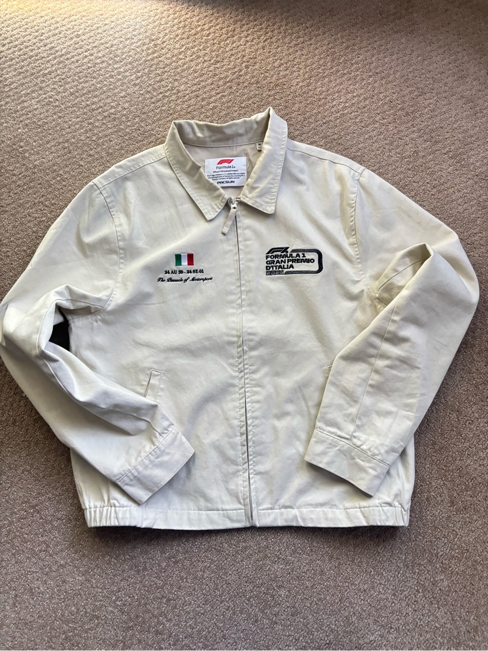 Grand Prix Italia Men's Cream Zip Jacket